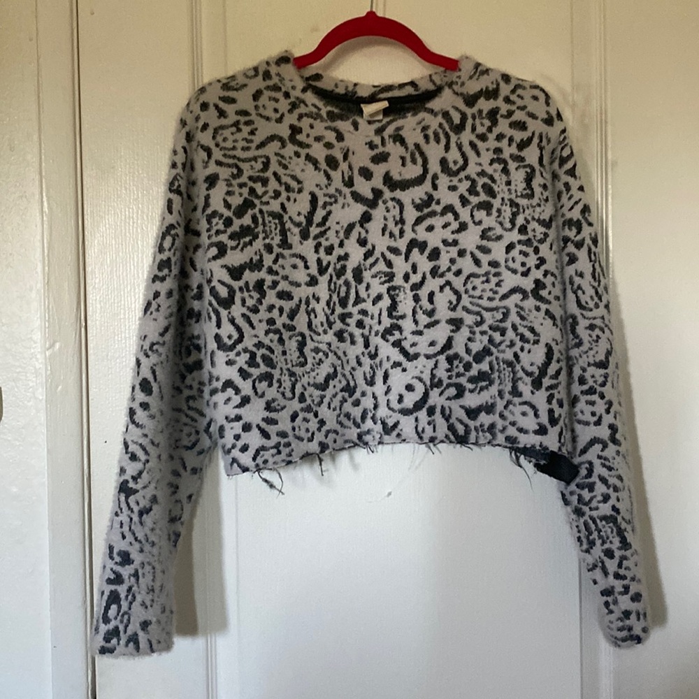 Cropped Rip Cheetah Sweater